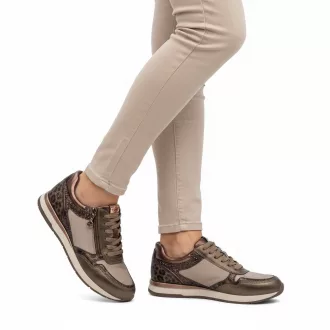 Tamaris  Női sneaker cipzárral taupe