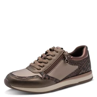 Tamaris  Női sneaker cipzárral taupe