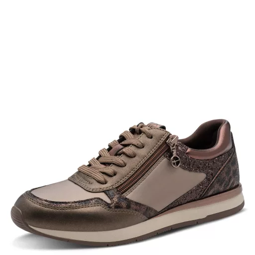 Tamaris  Női sneaker cipzárral taupe