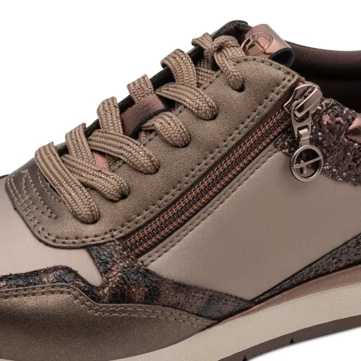 Tamaris  Női sneaker cipzárral taupe