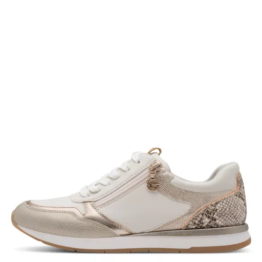 Tamaris  Fehér vegán női sneaker cipzárral