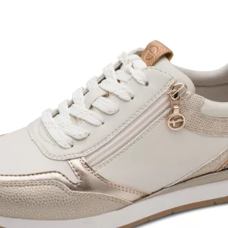 Tamaris  Fehér vegán női sneaker cipzárral