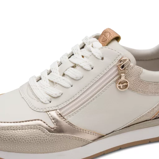 Tamaris  Fehér vegán női sneaker cipzárral