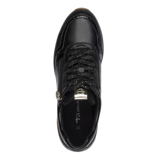 Tamaris Amara női sneaker cipzárral – fekete/barna