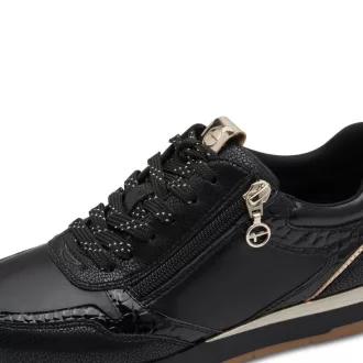 Tamaris Amara női sneaker cipzárral – fekete/barna