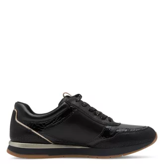 Tamaris Amara női sneaker cipzárral – fekete/barna