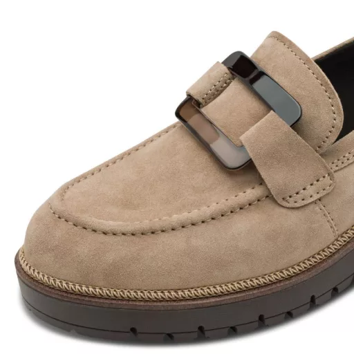 Tamaris Kerstin női bőr mokaszin – taupe