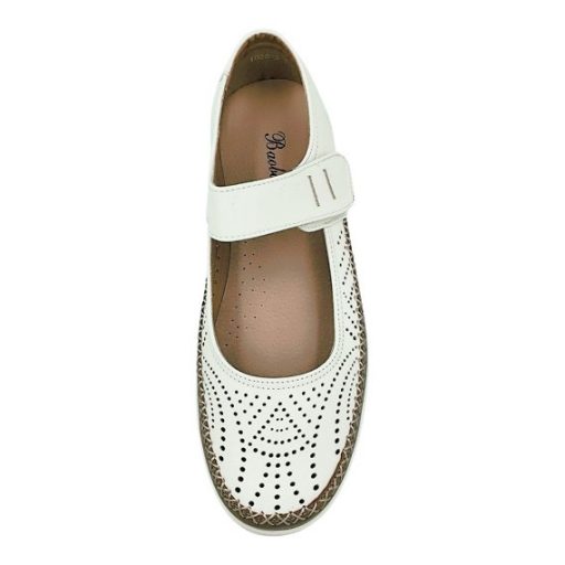 ANITA Női pántos félcipő bőr talpbetéttel fehér