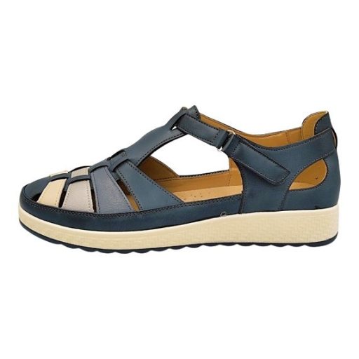 ANNARÓZA fonott női pántos nyári cipő – kék, kényelmes, szellős