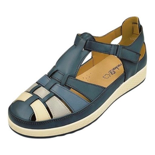 ANNARÓZA fonott női pántos nyári cipő – kék, kényelmes, szellős