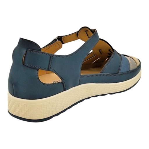 ANNARÓZA fonott női pántos nyári cipő – kék, kényelmes, szellős