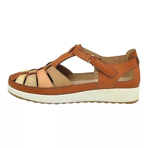 ANNARÓZA fonott női pántos nyári cipő – barna, kényelmes, szellős