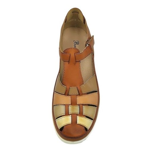 ANNARÓZA fonott női pántos nyári cipő – barna, kényelmes, szellős