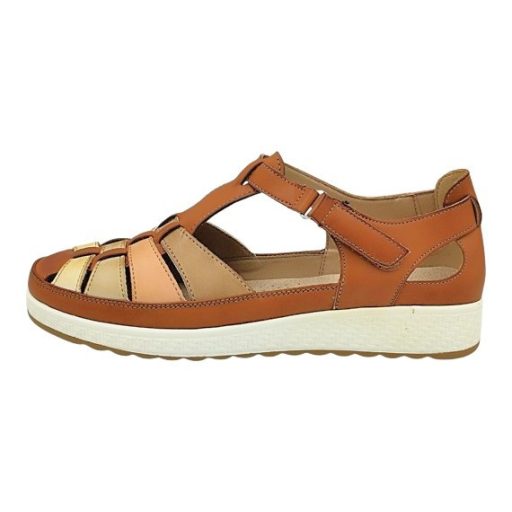 ANNARÓZA fonott női pántos nyári cipő – barna, kényelmes, szellős