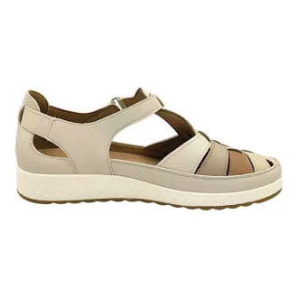   ANNARÓZA fonott női pántos nyári cipő – beige, kényelmes, szellős