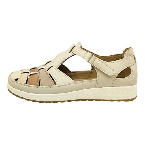 ANNARÓZA fonott női pántos nyári cipő – beige, kényelmes, szellős