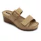 1110 LEON Emelt talpú női bőr papucs beige