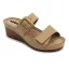 1110 LEON Emelt talpú női bőr papucs beige