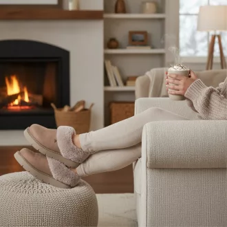   Skechers memory foam női papucscipő barna | Keepsakes lite cozy blend