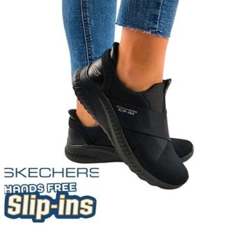   Skechers slip-ins fekete bebújós női cipő memóriahabos talpbetéttel