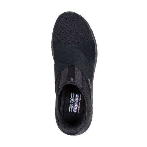Skechers slip-ins fekete bebújós női cipő memóriahabos talpbetéttel
