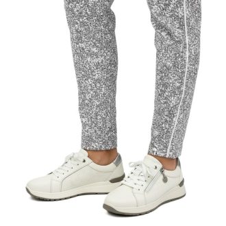   SoftWalk sportos női félcipő  - bőr talpbetéttel, cipzárral fehér