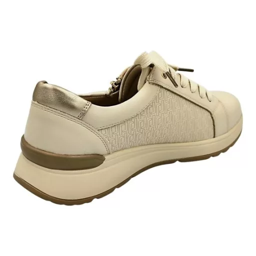 SoftWalk sportos női félcipő  - bőr talpbetéttel, cipzárral beige
