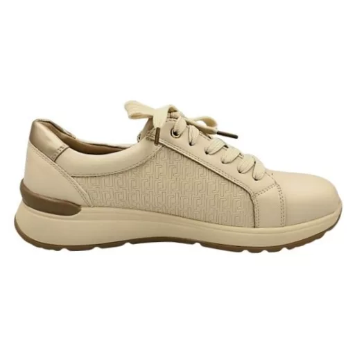 SoftWalk sportos női félcipő  - bőr talpbetéttel, cipzárral beige