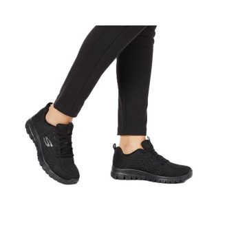   Skechers női sportcipő fekete memóriahabos talpbetéttel | GRACEFUL - GET CONNECTED  BLACK