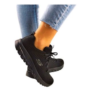   Skechers női sportcipő fekete memóriahabos talpbetéttel | GRACEFUL - GET CONNECTED  BLACK