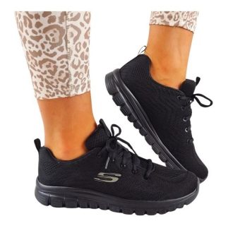 Skechers női sportcipő fekete memóriahabos talpbetéttel | GRACEFUL - GET CONNECTED  BLACK   Skechers női sportcipő fekete memóriahabos talpbetéttel | GRACEFUL - GET CONNECTED  BLACK