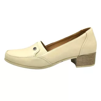   Copenhagen Chic tömbsarkú női alkalmi cipő bőr talpbetéttel beige