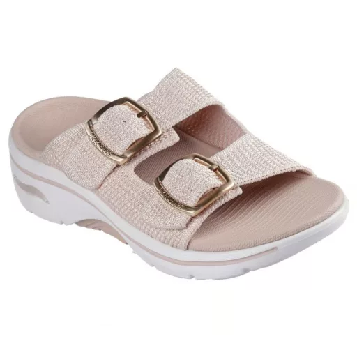 Skechers Arch Fit  | Dupla csatos női Skechers papucs halvány rózsaszín