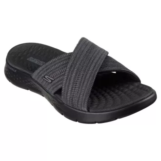   Skechers Go Walk Flex | Keresztpántos Skechers női papucs fekete