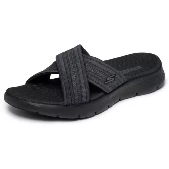   Skechers Go Walk Flex | Keresztpántos Skechers női papucs fekete