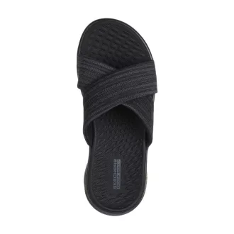   Skechers Go Walk Flex | Keresztpántos Skechers női papucs fekete