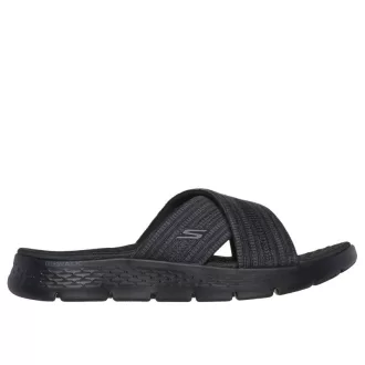   Skechers Go Walk Flex | Keresztpántos Skechers női papucs fekete