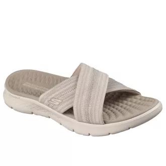   Skechers Go Walk Flex | Keresztpántos Skechers női papucs taupe