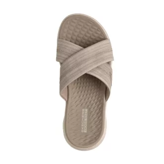   Skechers Go Walk Flex | Keresztpántos Skechers női papucs taupe