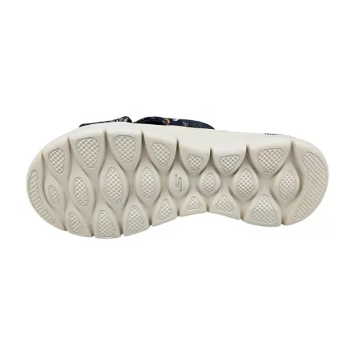 Skechers Go Walk Flex | Keresztpántos Skechers női papucs farmerkék pillangó mintás