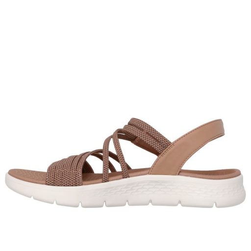 Skechers Go Walk Flex|  Női  elasztikus pántos szandál világosbarna