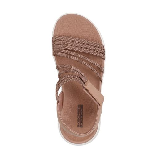 Skechers Go Walk Flex|  Női  elasztikus pántos szandál világosbarna