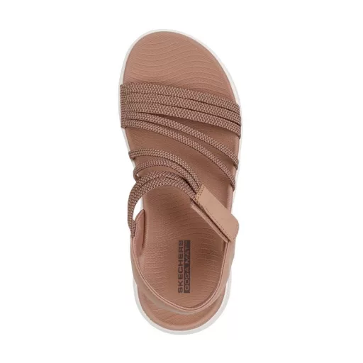 Skechers Go Walk Flex|  Női  elasztikus pántos szandál világosbarna