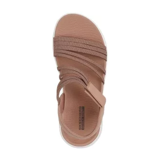   Skechers Go Walk Flex|  Női  elasztikus pántos szandál világosbarna