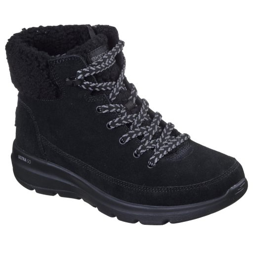  Skechers fekete női velúrbőr bakancs I GLACIAL ULTRA