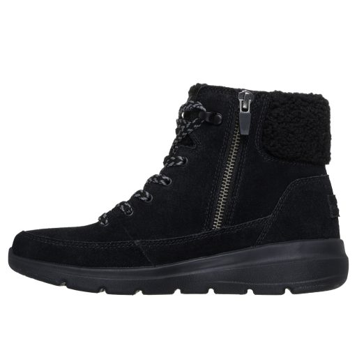  Skechers fekete női velúrbőr bakancs I GLACIAL ULTRA