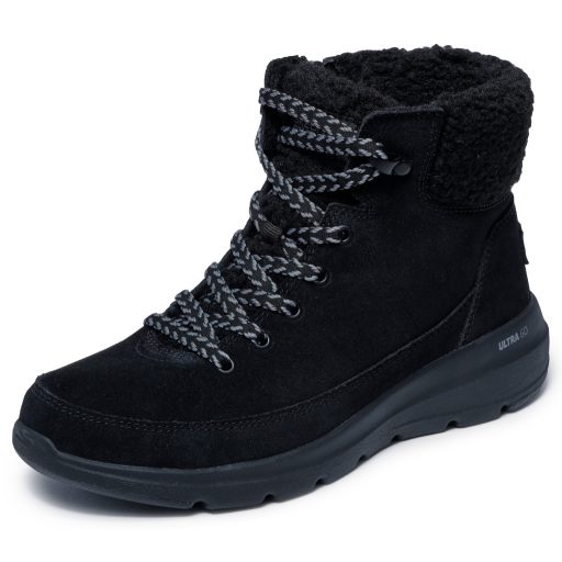  Skechers fekete női velúrbőr bakancs I GLACIAL ULTRA