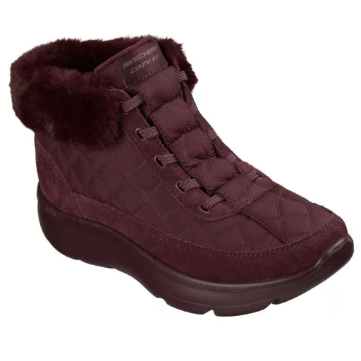 Skechers Hands Free Slip-ins On The Go – Cozy Fit  bélelt női bokacipő burgundi
