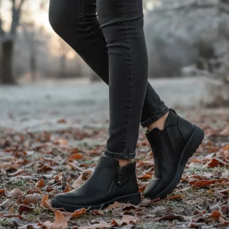   SKECHERS LOVELY VIBE - Oldalán cipzáras női bokacipő fekete 