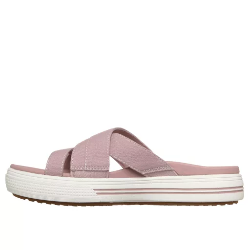 Skechers Arch Fit  | Gumírozott pántos női Skechers papucs párnázott Yoga Foam talpon rózsaszín